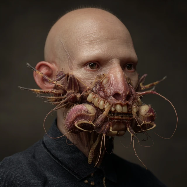 Photorealistic Human with Insectoid Features