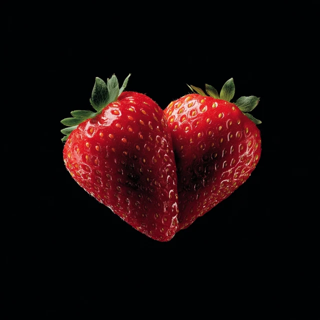Strawberry Heart Photo Realistic Image