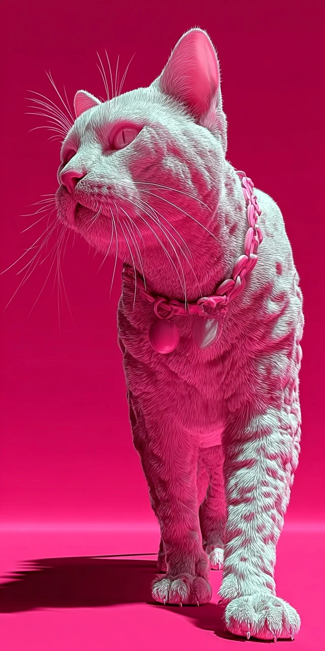 Cool Pink Cat With Glasses Artwork