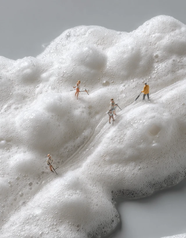 Foamy Skincare Texture Miniature Scene