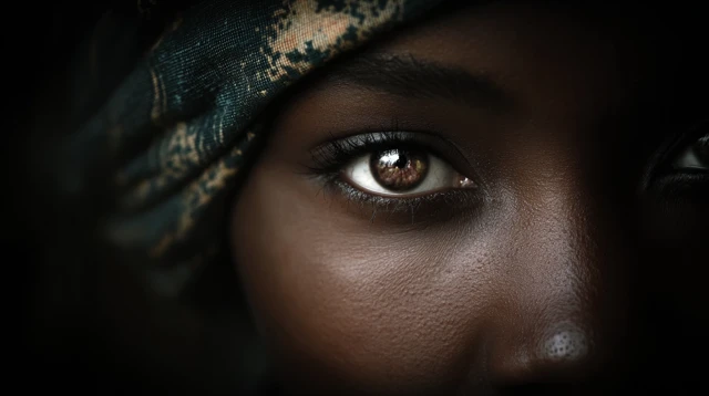 African Woman Eye Portrait Poetic Art