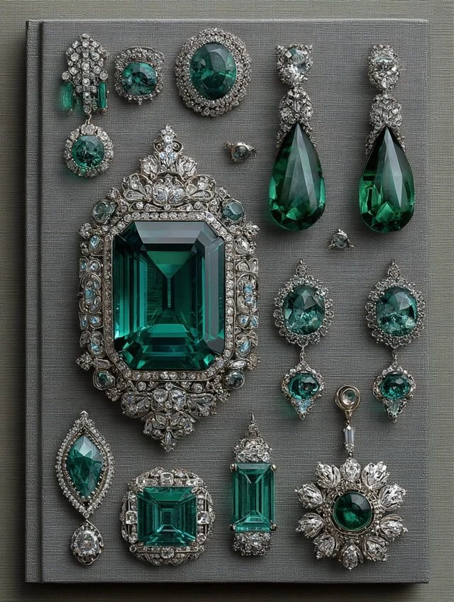 Emerald and White Topaz Jewelry Designs