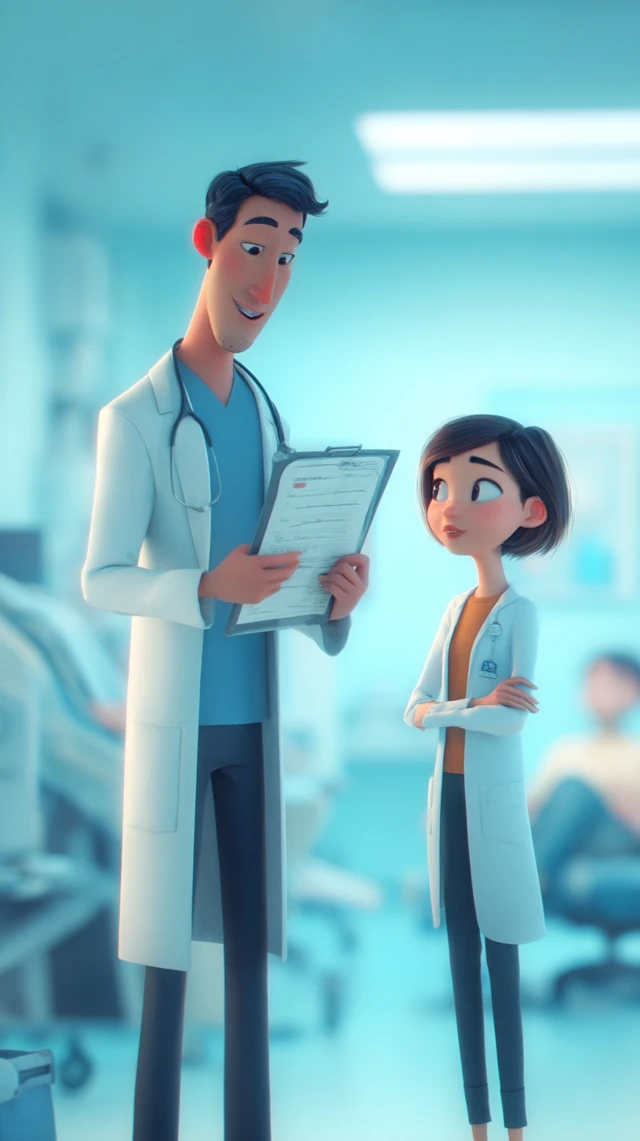 Asian Doctor in a Ward 3D Pixar Style