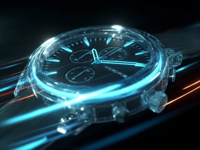 Futuristic Watch with Neon Glow and Road Texture