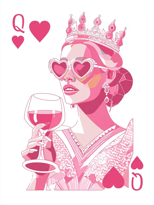 Queen of Hearts Playing Card Vector Illustration