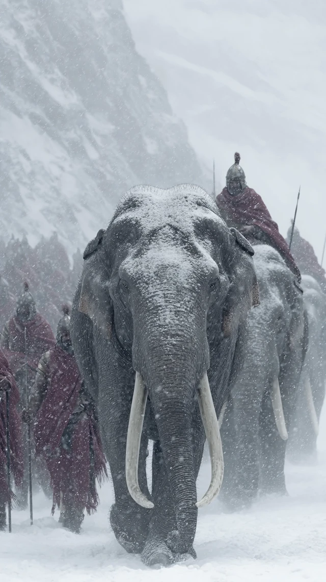 Carthaginian Elephants in the Alps, 218 BCE