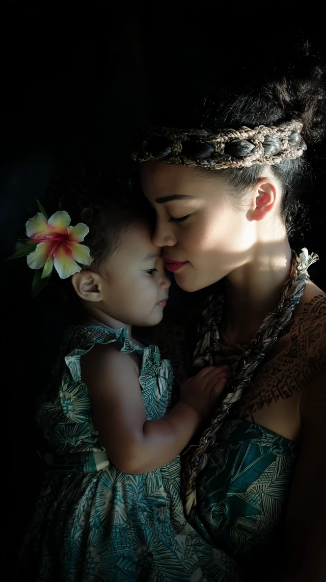 Mothers Day Polynesian Art Illustration
