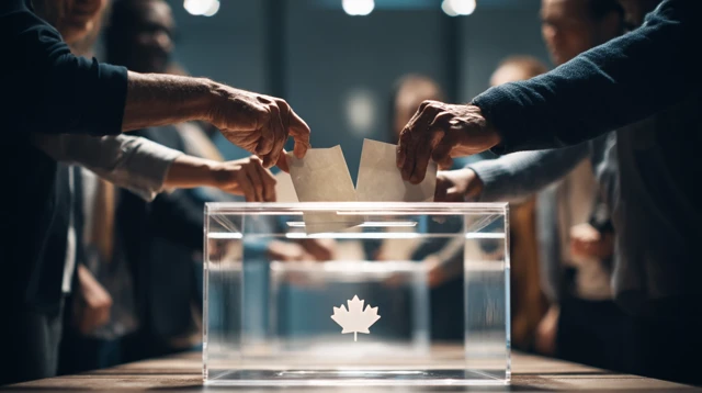 Voting Hands Casting Ballots Democracy in Canada