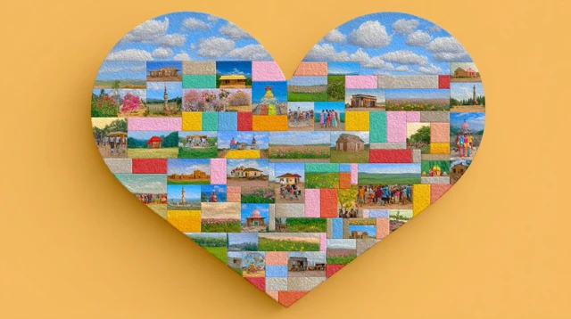 Global Heart of Kindness A Collage of Compassion