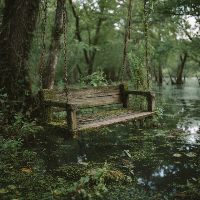 Swamp Swing A Rustic Scene of Decay and Serenity