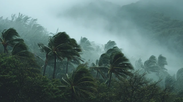 Hurricane in Hawaii Tropical Trees
