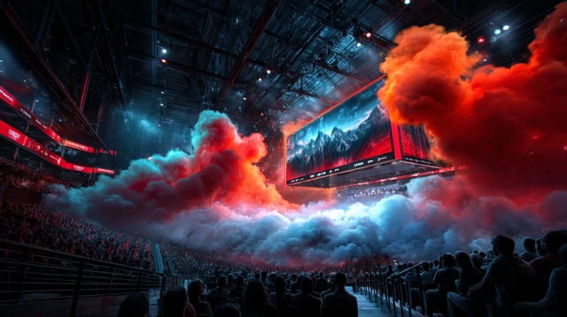 Esports Arena Future Neon Stadium Epic Smoke