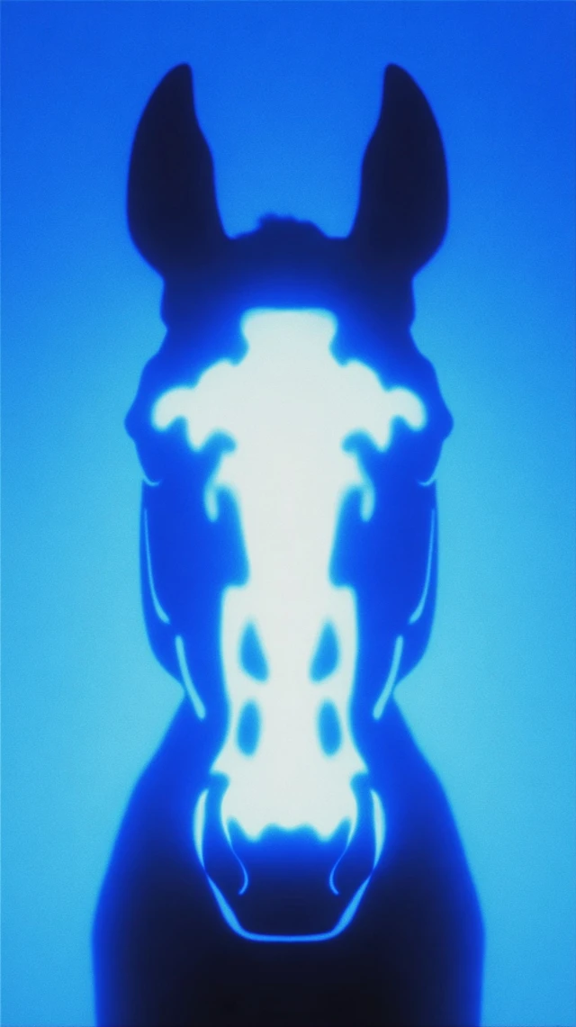 Symmetrical Horse Portrait Blue Tones