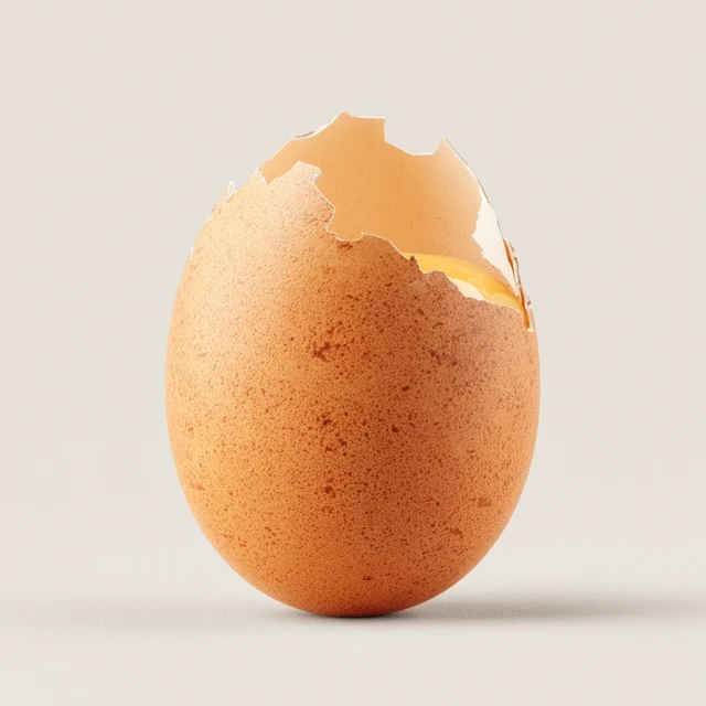 Realistic Brown Egg Peeling Photorealistic