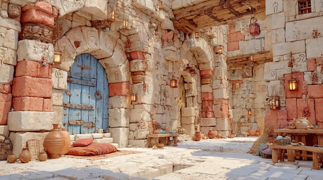 Ancient Egyptian Prison Chamber 3D Pixar Style