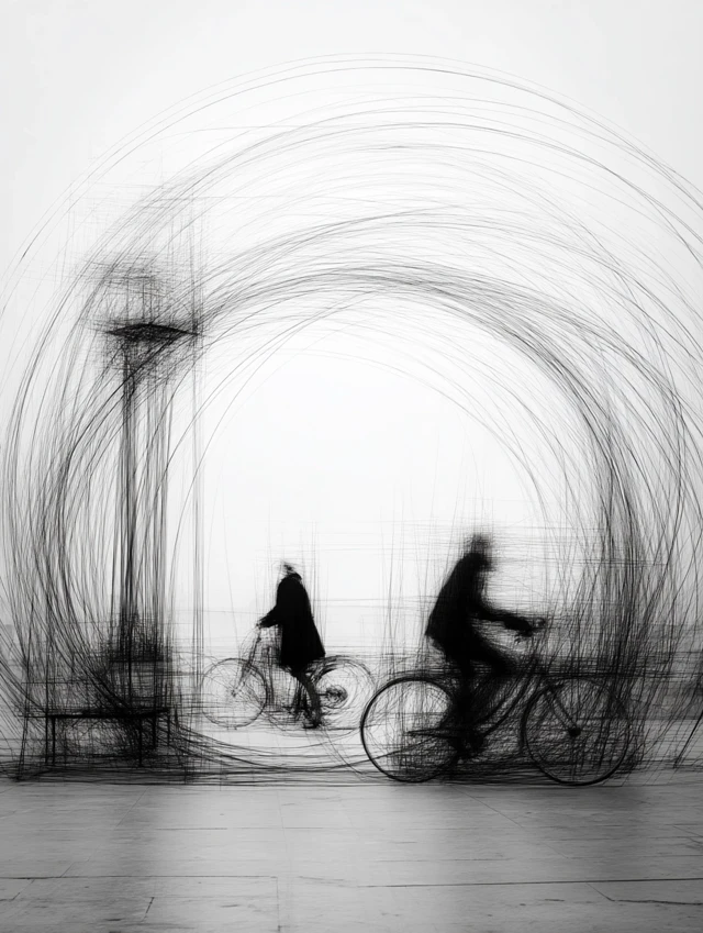Bikes and Light: Abstract Black and White Photography