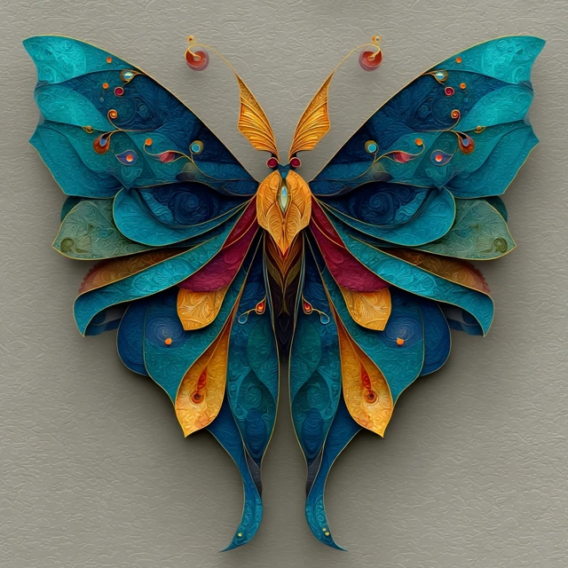 Abstract Luna Moth Elegant Fancy Artwork