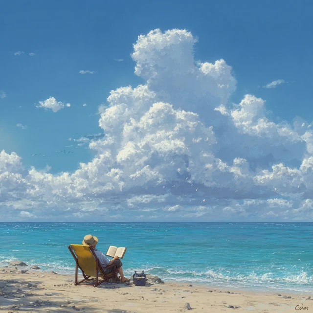 Summer Beach Reading A Peaceful Scene