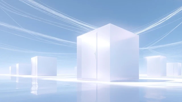 3D Cubes in Minimalist Space Digital Art
