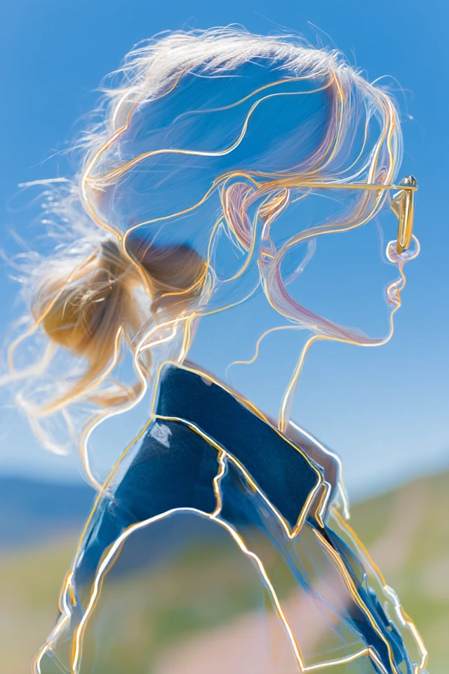 Girl in Outline: Natural Landscape Photo
