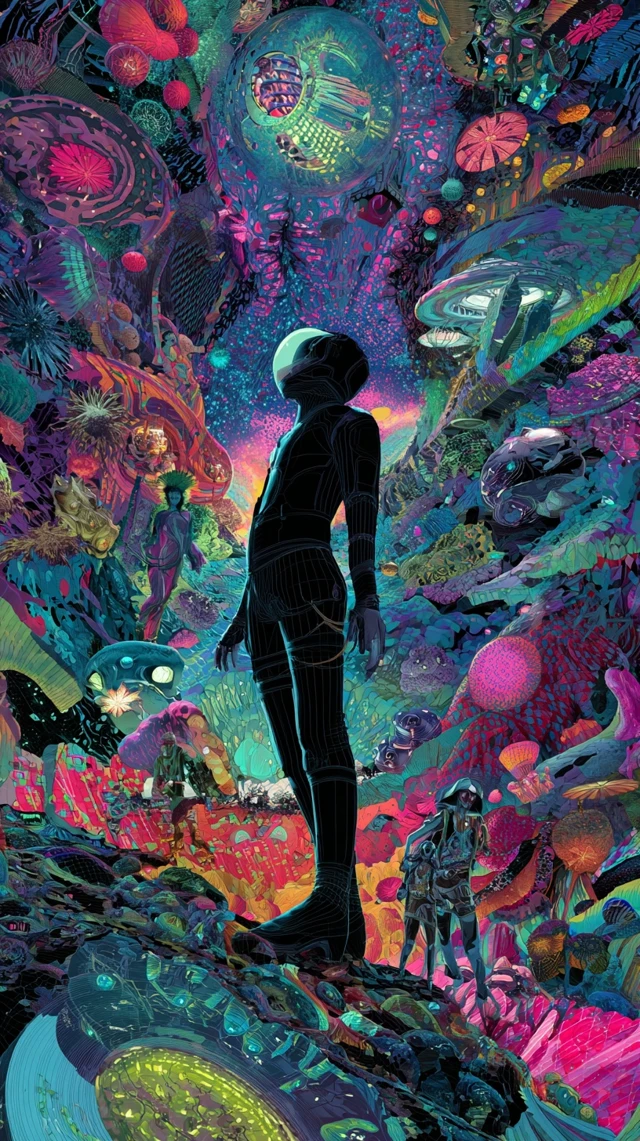 Dreamcore Interstellar Traveler Psychedelic Art