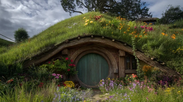 Hobbit House in a Lush Hillside Paradise