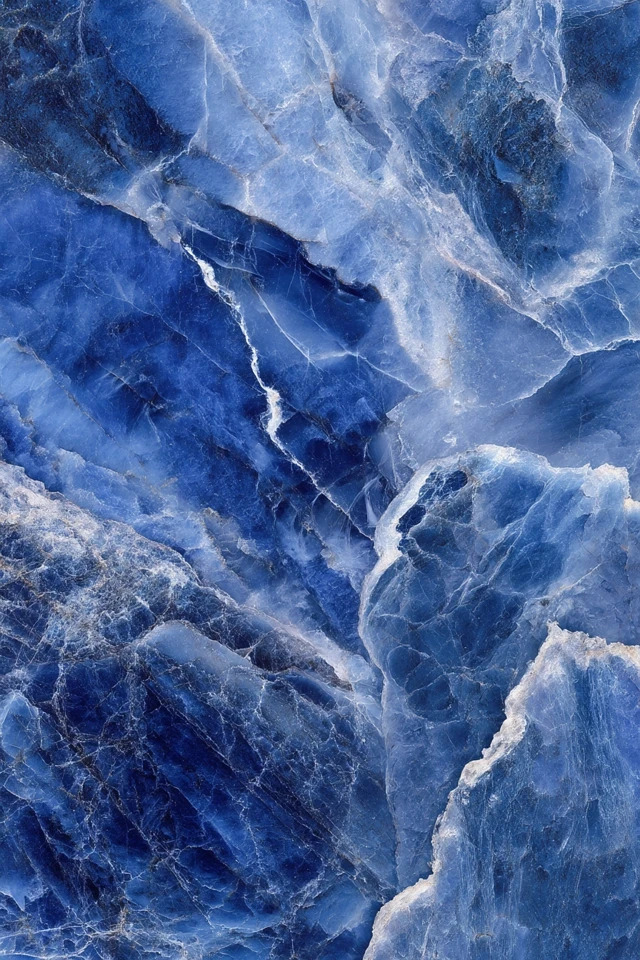 Blue Sodalite Marble Stone Texture with Veins and Swirls