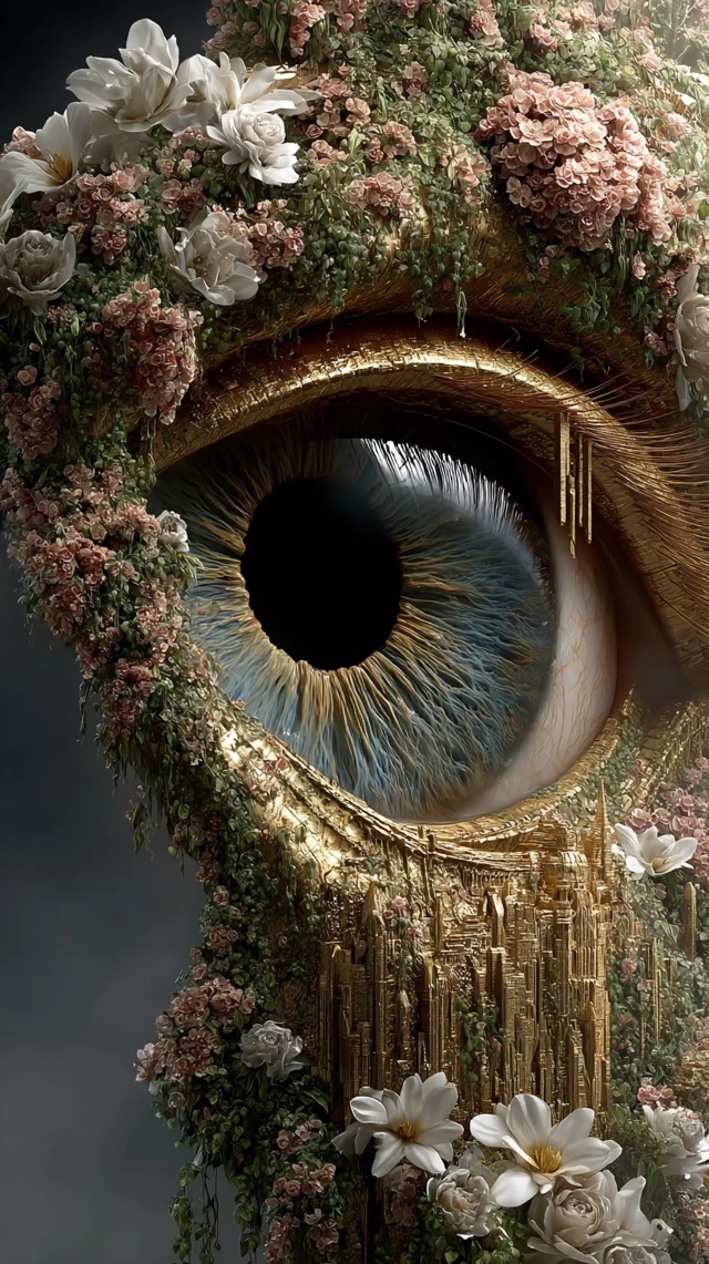 Mystical Eye in a Dreamworld Garden
