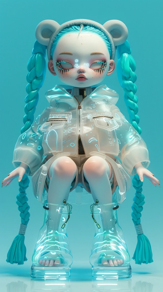 Futuristic Designer Toy Girl 3D Render