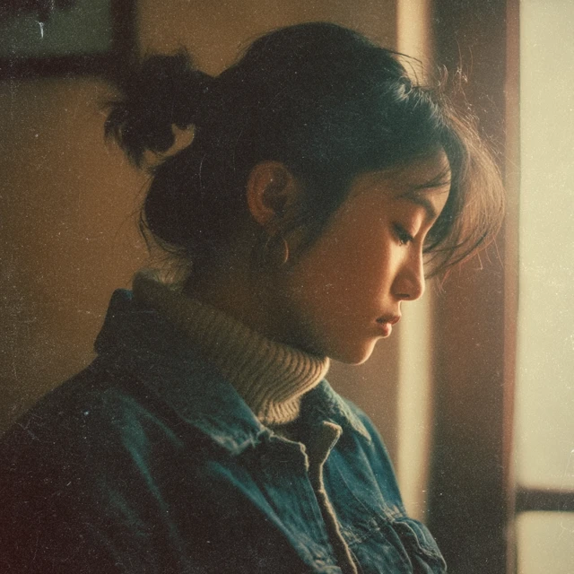 Nostalgic Portrait Asian Woman 90s Style
