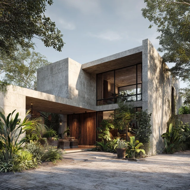 Modern Duplex Home Design Architectural Render