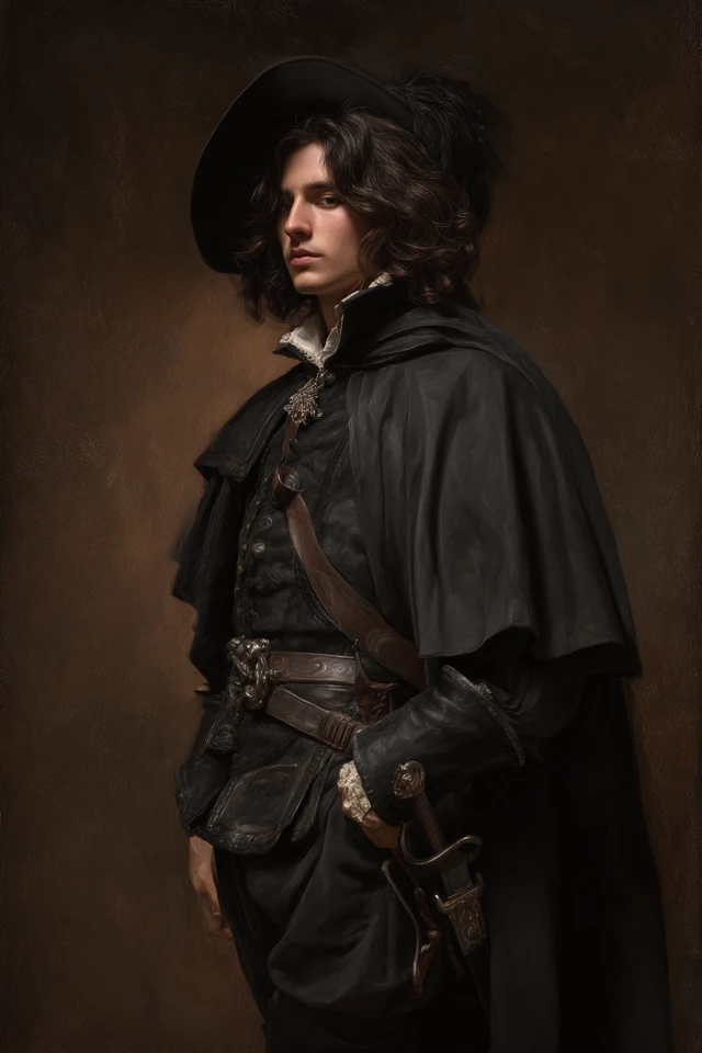 Dark Fantasy Vampire Hunter Caravaggio Portrait