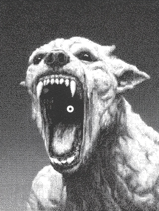 Ugly Creature Pet Hand-Drawn Close-Up Bitmap