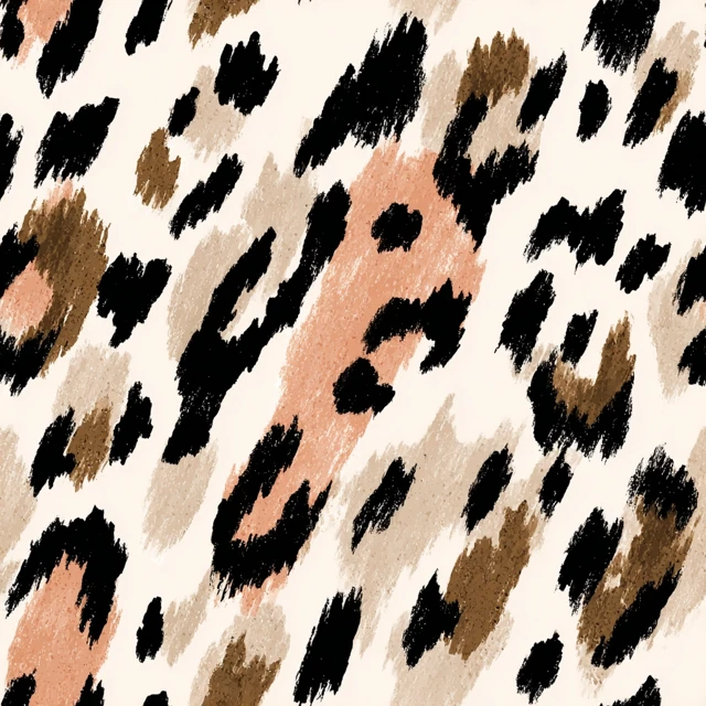 Animal Print Seamless Pattern Beige Black Brown Peach
