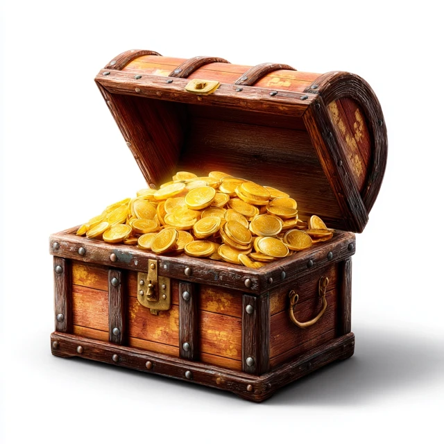 Treasure Chest Overflowing With Gold Coins
