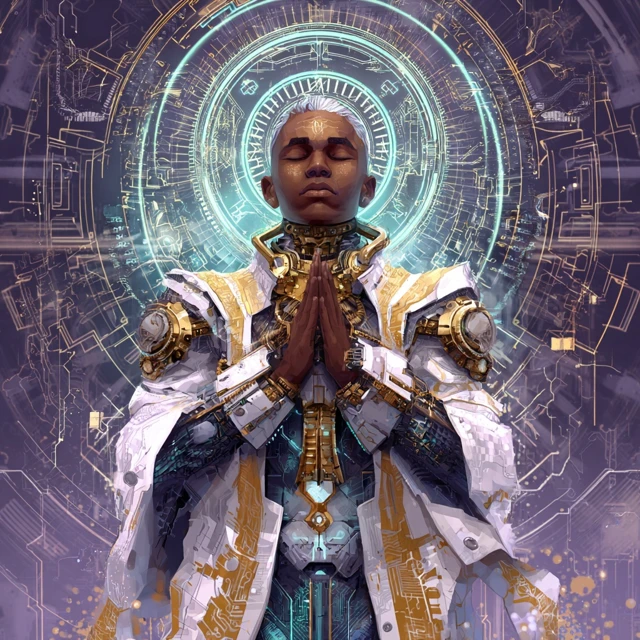 Orisha Cyber Priest Futuristic Portrait