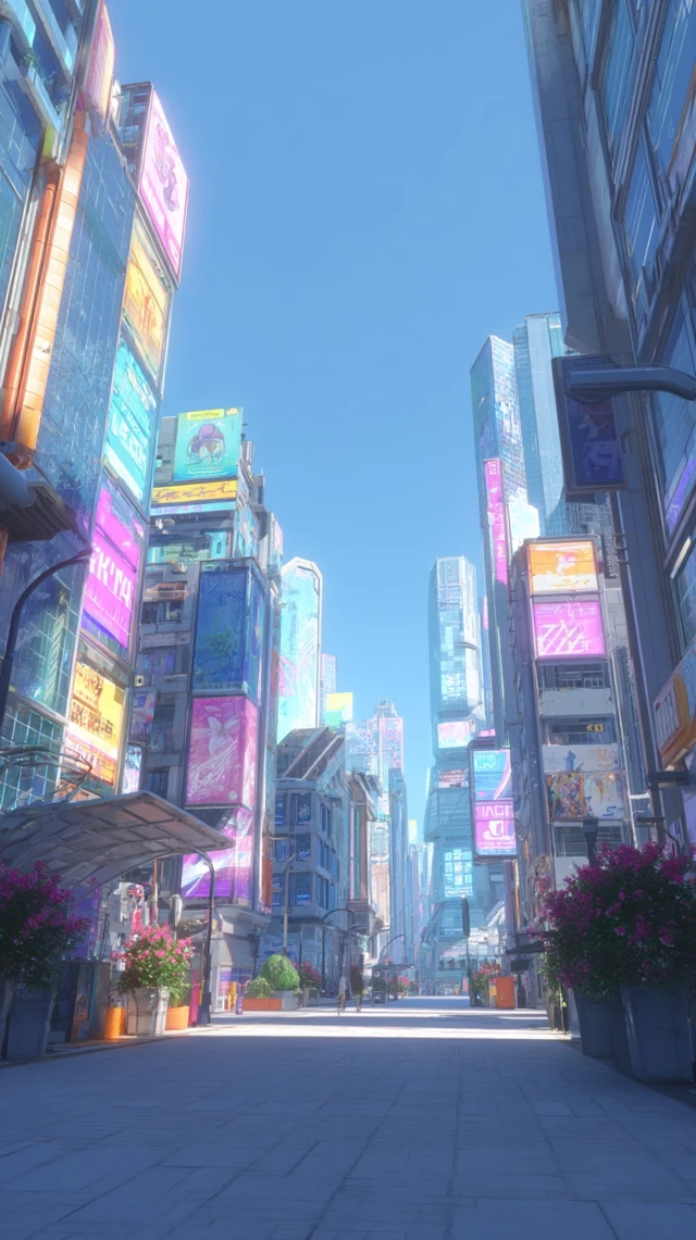 Futuristic Japanese City Street in Daylight 4K