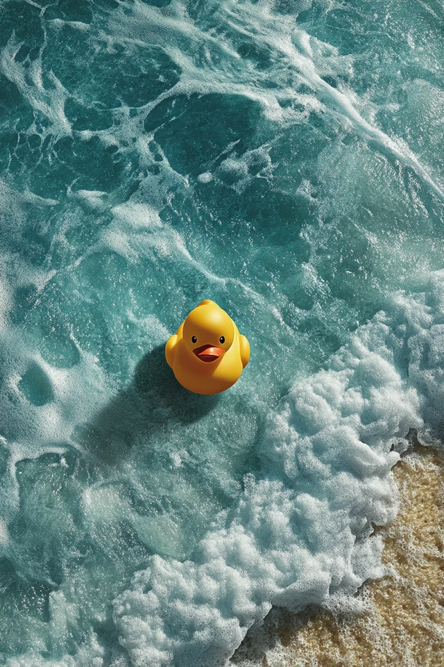Rubber Duck in the Ocean: Wes Anderson Style