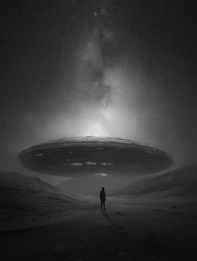 Epic Alien and Spaceship Photo