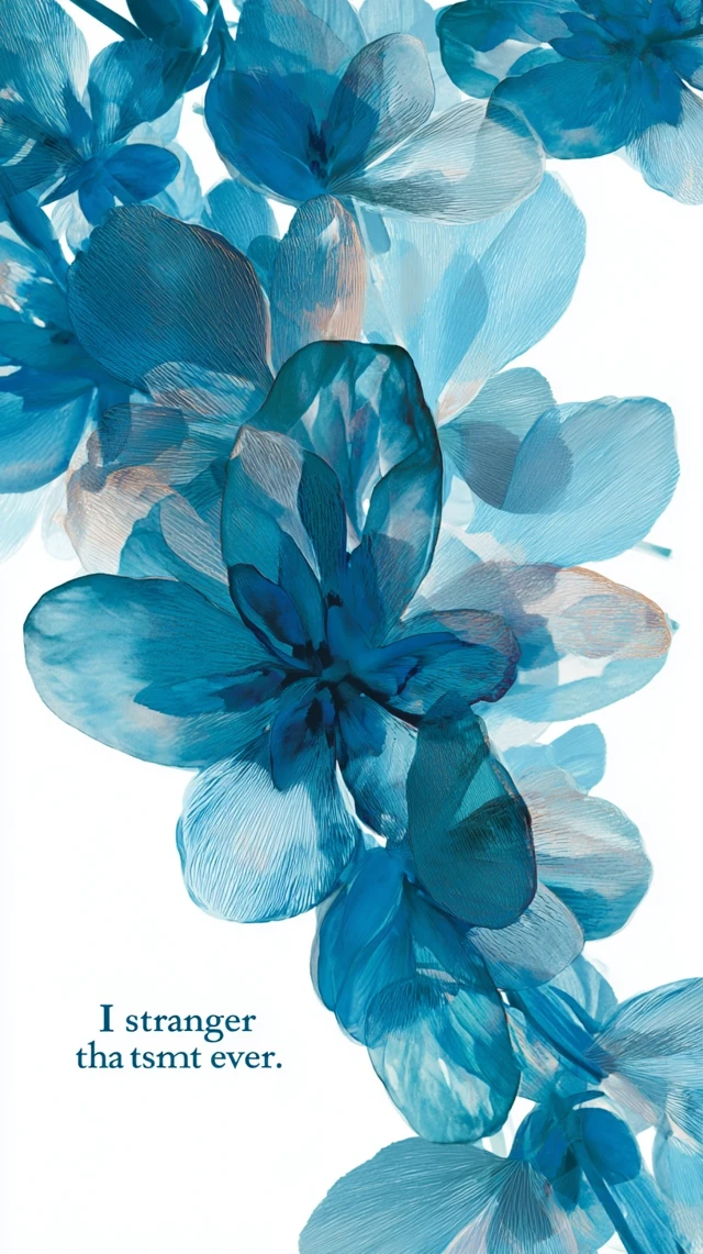 Blue Flower Poster I Am Stronger Than Ever