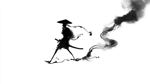 Ink Wash Samurai Stride