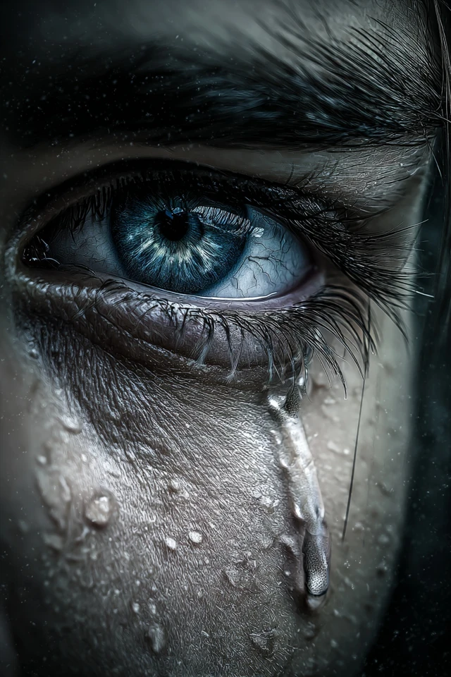 Crying Eye Photo Realistic Headshot