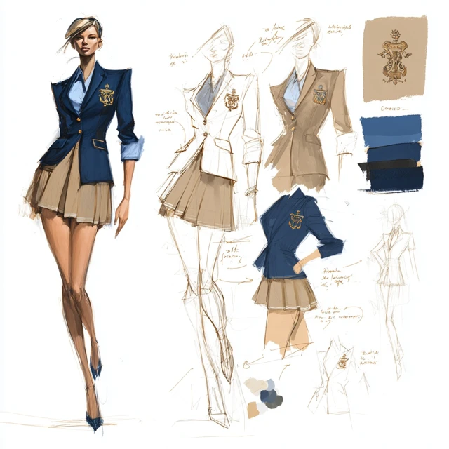 Fashion Sketch School Blazer and Mini Skirt