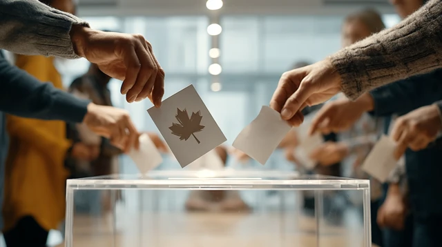 Voting Hands Casting Ballots Democracy in Canada
