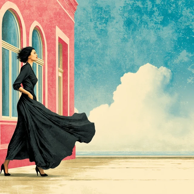 Woman in Black Artistic Surreal Scene