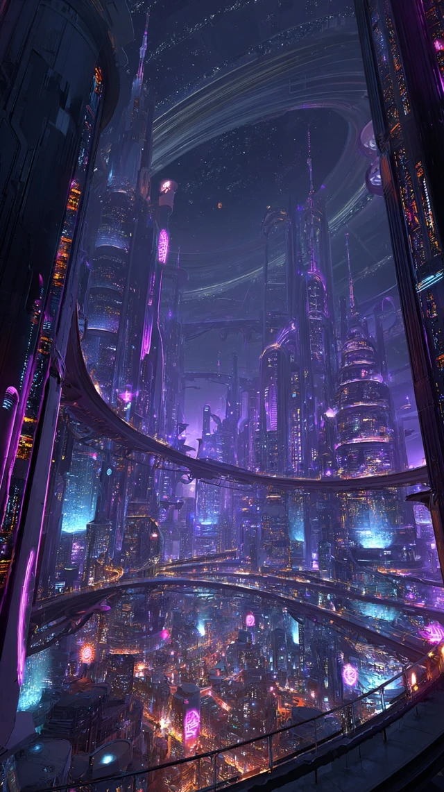 Cyberpunk Space City Futuristic Architecture