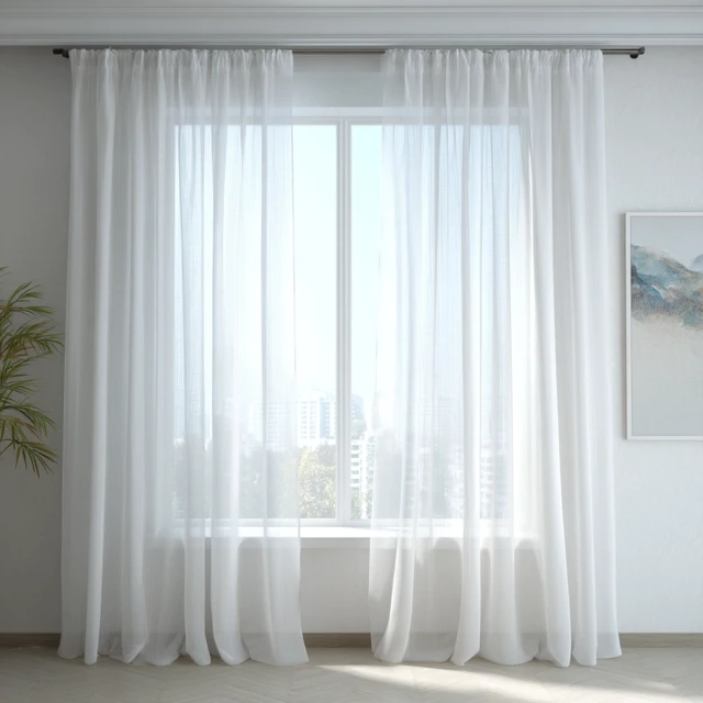 White Curtains Window Decor Scandinavian Style