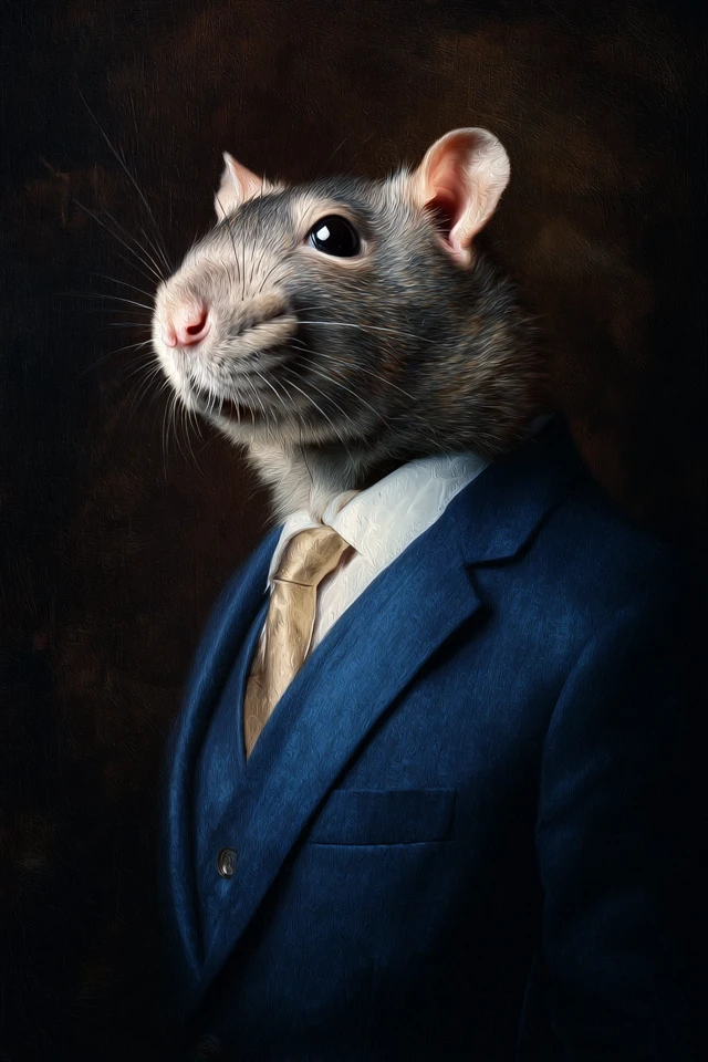 Business Rat Portrait in Suit