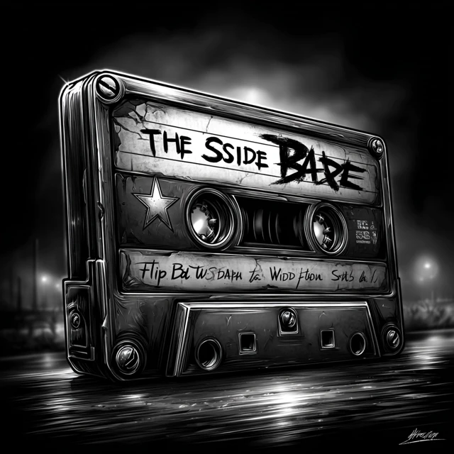 Retro Cassette Tape B Side Grunge Art