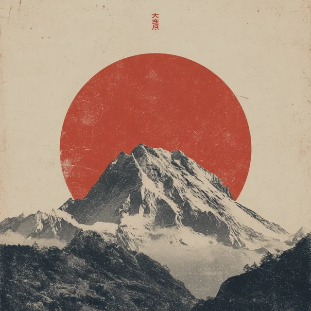 Japanese Mountain Poster Art